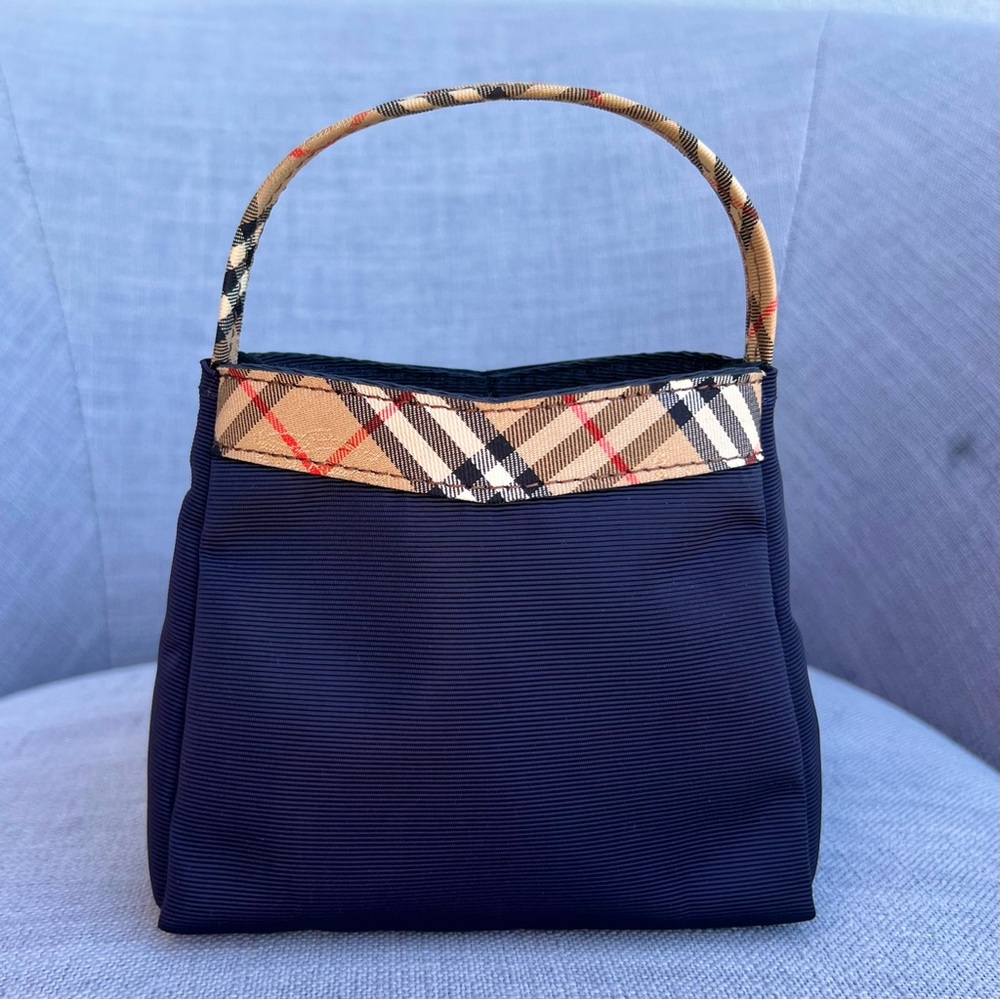 Rare Burberrys Nova Check Mini Hand Bag Navy blue - Picture 2 of 7